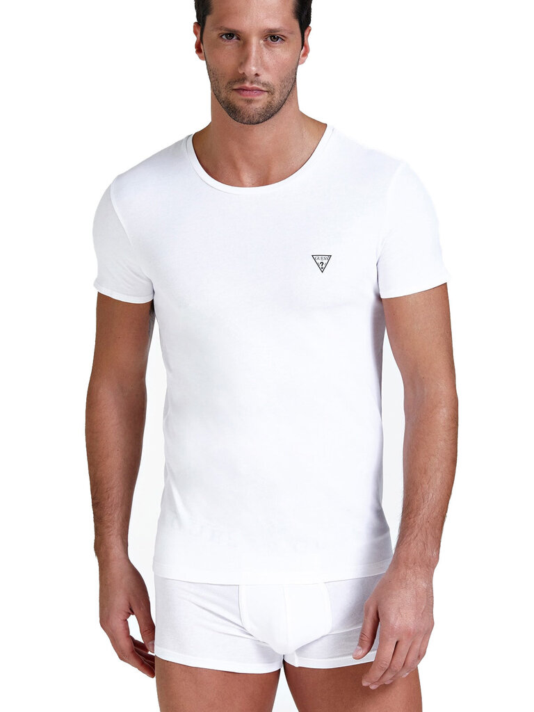 Vyriški marškinėliai Guess T-SHIRT CALEB HERO CREW NECK, balti U97M00JR003 A009 44619 цена и информация | Vyriški marškinėliai | pigu.lt