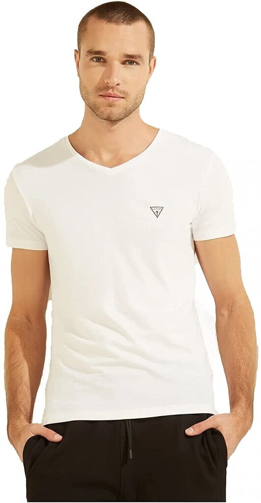 Vyriški marškinėliai Guess CALEB HERO V NECK S, balti U97M01JR003 WHITE A009 43185 цена и информация | Vyriški marškinėliai | pigu.lt