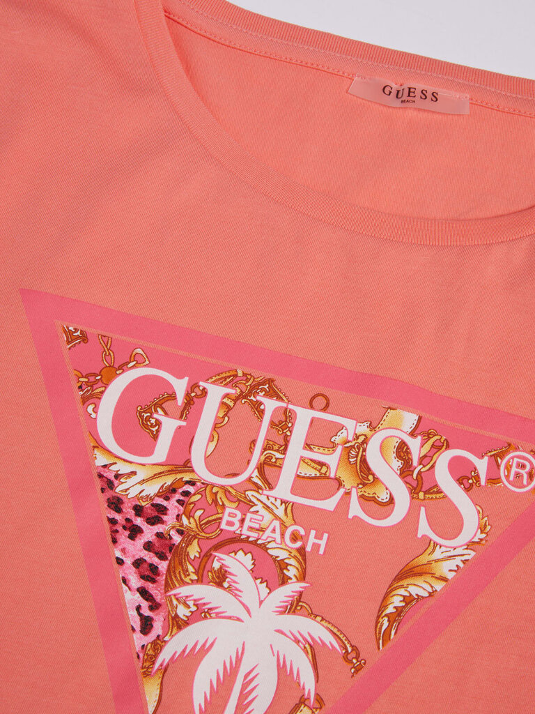 Moteriški marškinėliai Guess SS T-SHIRT, persikų spalvos E2GI02K8FY0 G66T 43198 цена и информация | Marškinėliai moterims | pigu.lt