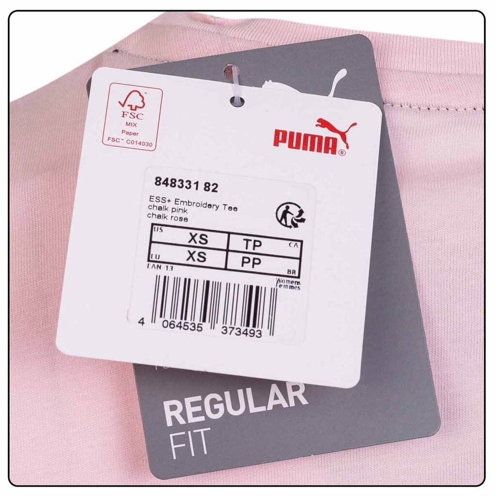 Moteriški marškinėliai Puma marškinėliai Ess+ Embroidery, rožiniai 848331 82 kaina ir informacija | Sportinė apranga moterims | pigu.lt