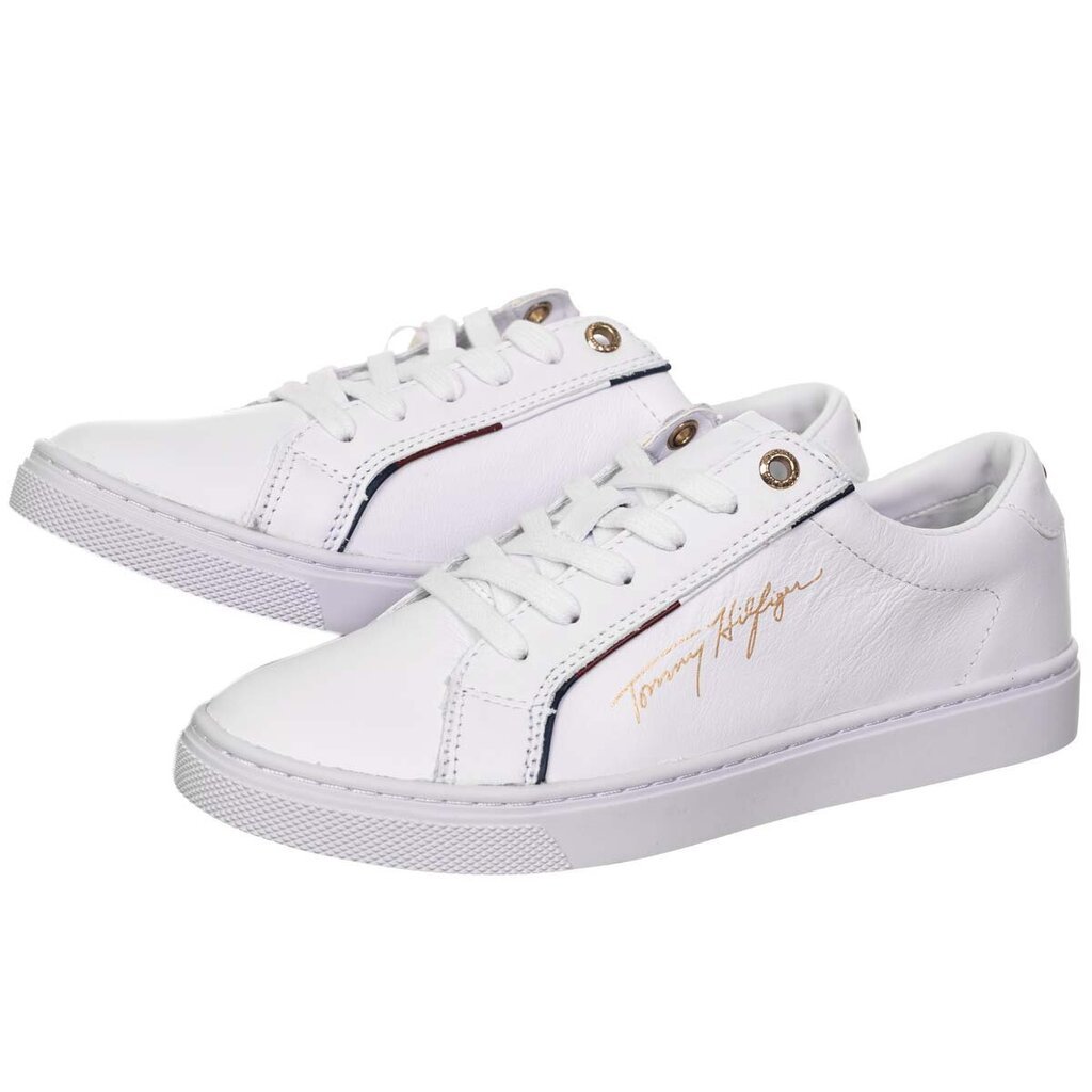 Moteriški sportbačiai Tommy Hilfiger SIGNATURE SNEAKER, balti FW0FW06322 YBR 43344 kaina ir informacija | Sportiniai bateliai, kedai moterims | pigu.lt