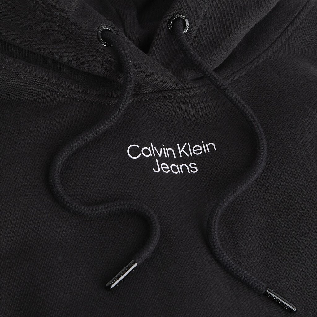 Moteriškas bluzonas Calvin Klein STACKED LOGO HOODIE, juodas J20J218048 BEH 44804 kaina ir informacija | Megztiniai moterims | pigu.lt