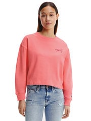 Moteriškas bluzonas Tommy Hilfiger TJW CROP TOMMY SIGNATURE CREW, rožinis DW0DW12041 TIJ 44908 kaina ir informacija | Džemperiai moterims | pigu.lt