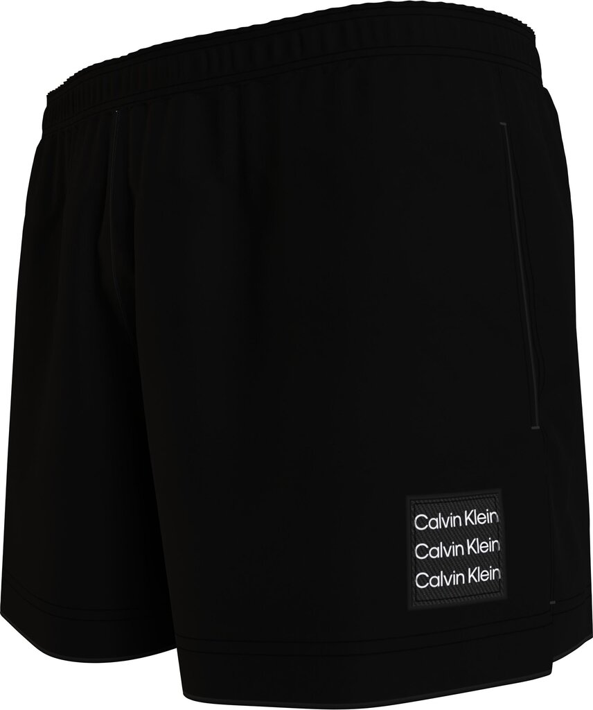 Šortai-maudymosi vyriški Calvin Klein MEDIUM DRAWSTRING, juodi KM0KM00712 BEH 45165 цена и информация | Vyriški šortai | pigu.lt