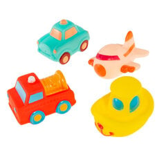 Smiki guminiai vonios žaislai Transporto priemonės, 4 vnt. kaina ir informacija | Žaislai kūdikiams | pigu.lt