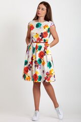 Летнее нарядное платье молочное с цветочным принтом, LE-20450 CF цена и информация | Платья | pigu.lt