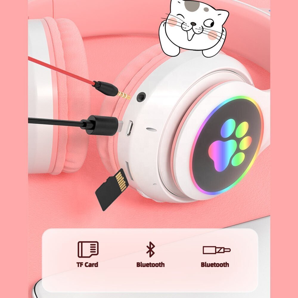 Livman JST-28 RGB Cat Ears kaina ir informacija | Ausinės | pigu.lt