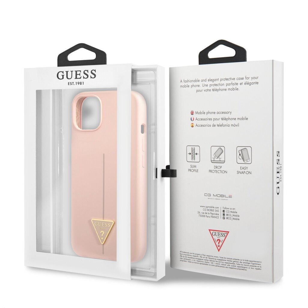 Dėklas Guess skirtas iPhone 13, rožinė kaina ir informacija | Telefono dėklai | pigu.lt