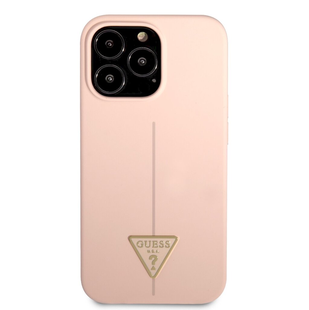 Guess Silicone Line Triangle чехол для iPhone 13 Pro Pink цена | pigu.lt