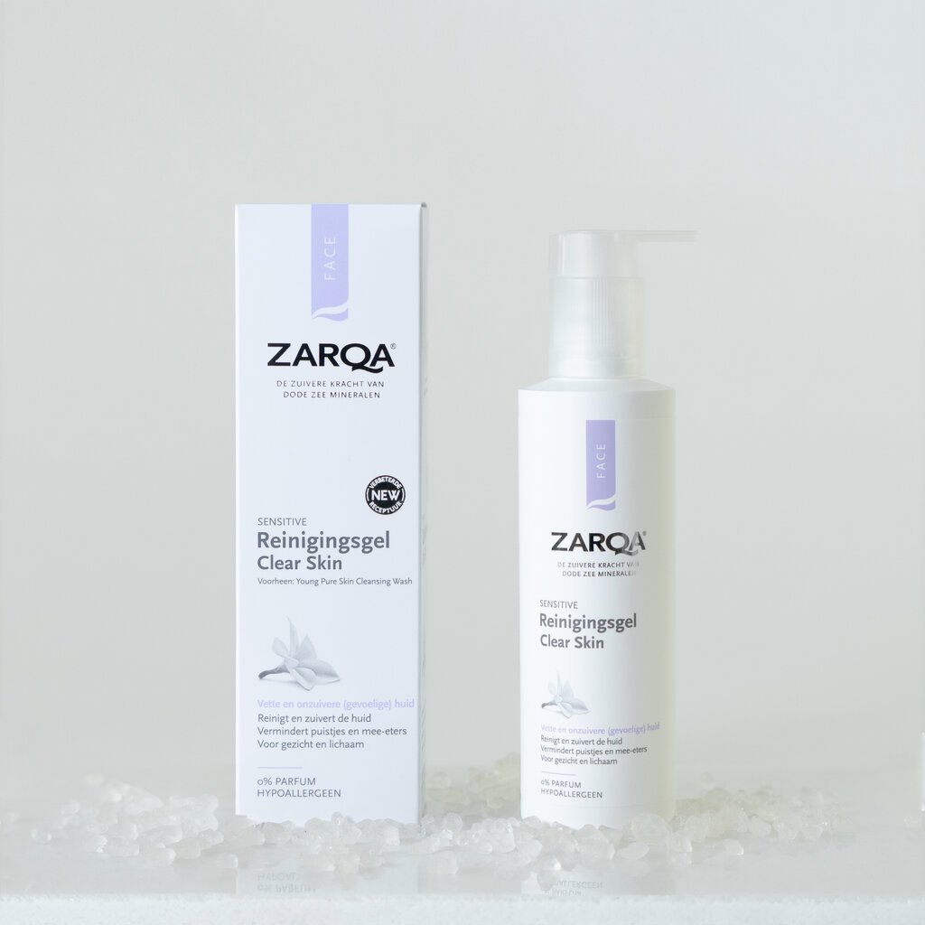 Prausiklis į aknę linkusiai odai Zarqa clear skin, 200 ml kaina ir informacija | Veido prausikliai, valikliai | pigu.lt