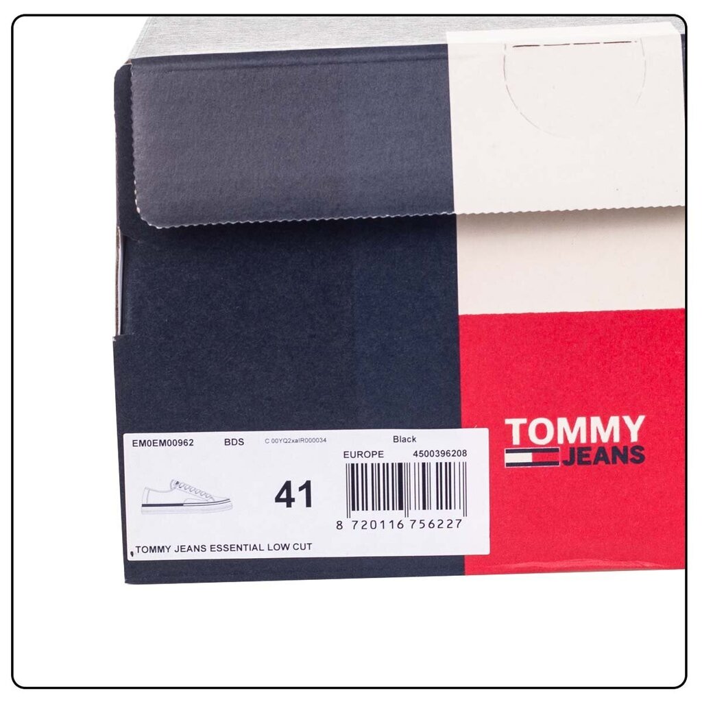 Vyriški sportiniai bateliai Tommy Hilfiger JEANS ESSENTIAL LOW CUT, juodi EM0EM00962 BDS 44109 kaina ir informacija | Kedai vyrams | pigu.lt