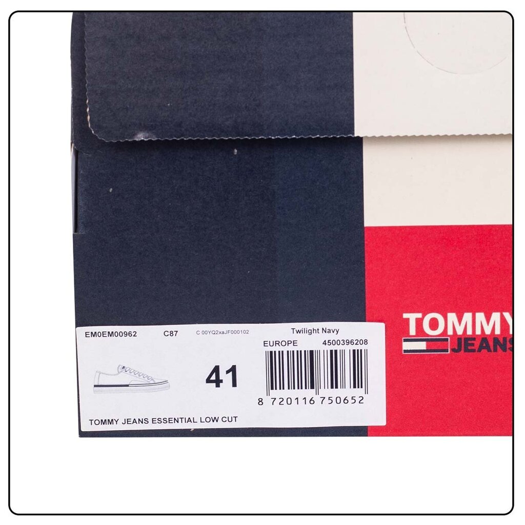 Vyriški sportiniai bateliai Tommy Hilfiger JEANS ESSENTIAL LOW CUT, TAMSIAI MĖLYNI EM0EM00962 C87 44105 kaina ir informacija | Kedai vyrams | pigu.lt