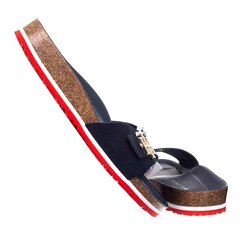 Женские тапочки Tommy Hilfiger TH MOLDED FOOTBED FLAT SANDAL NAVY FW0FW06244 0GY 44131 цена и информация | Женские тапочки | pigu.lt