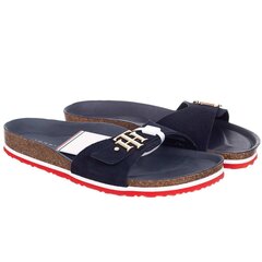 Moteriškos šlepetės Tommy Hilfiger TH MOLDED FOOTBED FLAT SANDAL TAMSIAI MĖLYNOS FW0FW06244 0GY 44131 kaina ir informacija | Šlepetės moterims | pigu.lt