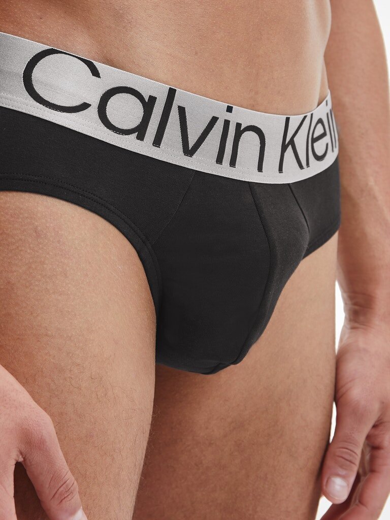 Vyriškos trumpikės Calvin Klein SLIPY HIP BRIEF 3 poros, juodos, 000NB3129A 7V1 45197 цена и информация | Trumpikės | pigu.lt
