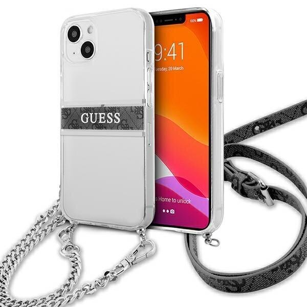 Guess GUHCP13MKC4GBSI dėklas, skirtas iPhone 13, skaidrus kaina ir informacija | Telefono dėklai | pigu.lt