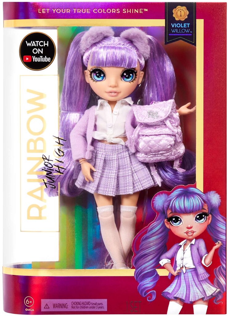 Lėlė Rainbow High willow, violetinė 22 cm kaina ir informacija | Žaislai mergaitėms | pigu.lt