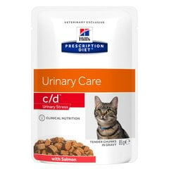 Hill's PRESCRIPTION DIET c/d Urinary Stress kačių ėdalas su lašiša, 12 x 85 g kaina ir informacija | Konservai katėms | pigu.lt