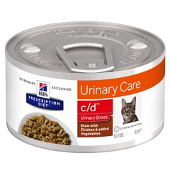 Консервы для кошек Hill's Prescription Diet c/d Urinary Stress Feline с курицей и овощами, 82 г цена и информация | Консервы для кошек | pigu.lt