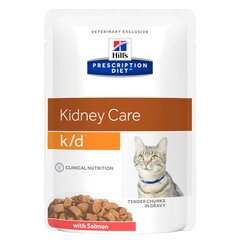 Hill's Prescription Diet k/d Feline Tender Chunks in Gravy su lašiša, 12 x 85 g kaina ir informacija | Konservai katėms | pigu.lt