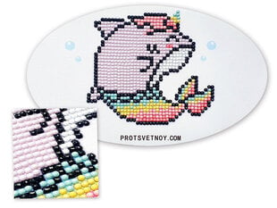 Алмазная мозаика 22x13 cm.  "Розовый дельфин - единорог" цена и информация | Алмазная мозаика | pigu.lt