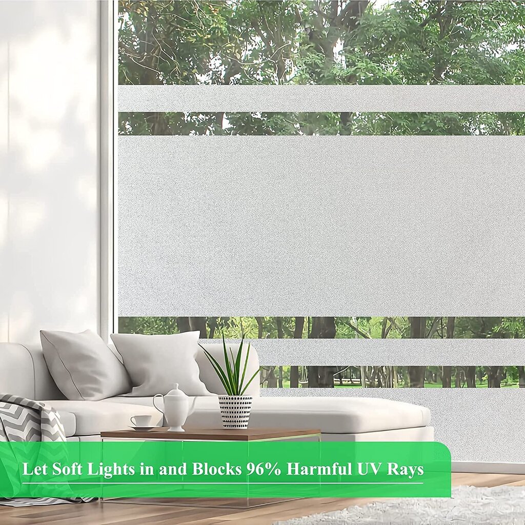 Matinio stiklo ekrano apsauginė plėvelė, nepermatoma vinilo vonios kambario durų lipdukai Anti-UV šilumos kontrolės dangteliai (44,5x200 cm) kaina ir informacija | Interjero lipdukai | pigu.lt