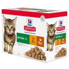 Корм для котят с индейкой/курицей Hill's Science Plan Kitten, 12 x 85 г цена и информация | Консервы для кошек | pigu.lt