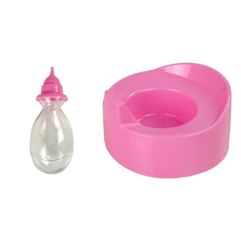 Lėlė kūdikis LeanToys, su priedais30 cm Pink Bottle Nightie Drinks kaina ir informacija | Žaislai mergaitėms | pigu.lt