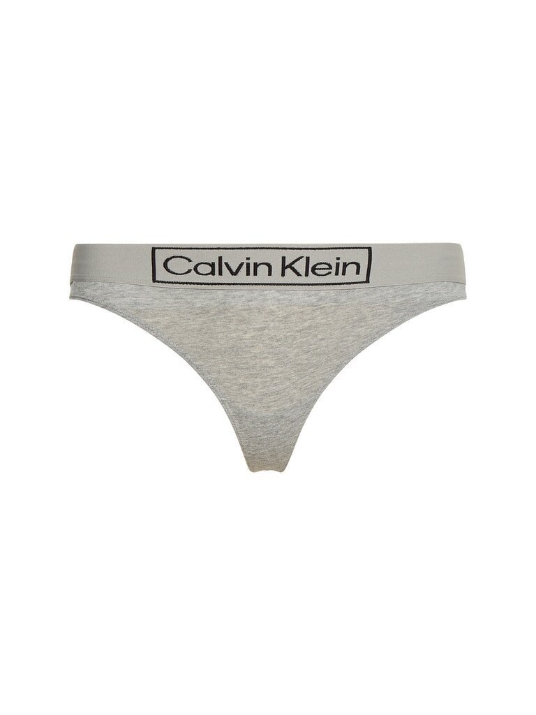 Moteriškos kelnaitės - stringai Calvin Klein THONG, pilkos 000QF6774E P7A 45166 L kaina ir informacija | Kelnaitės | pigu.lt
