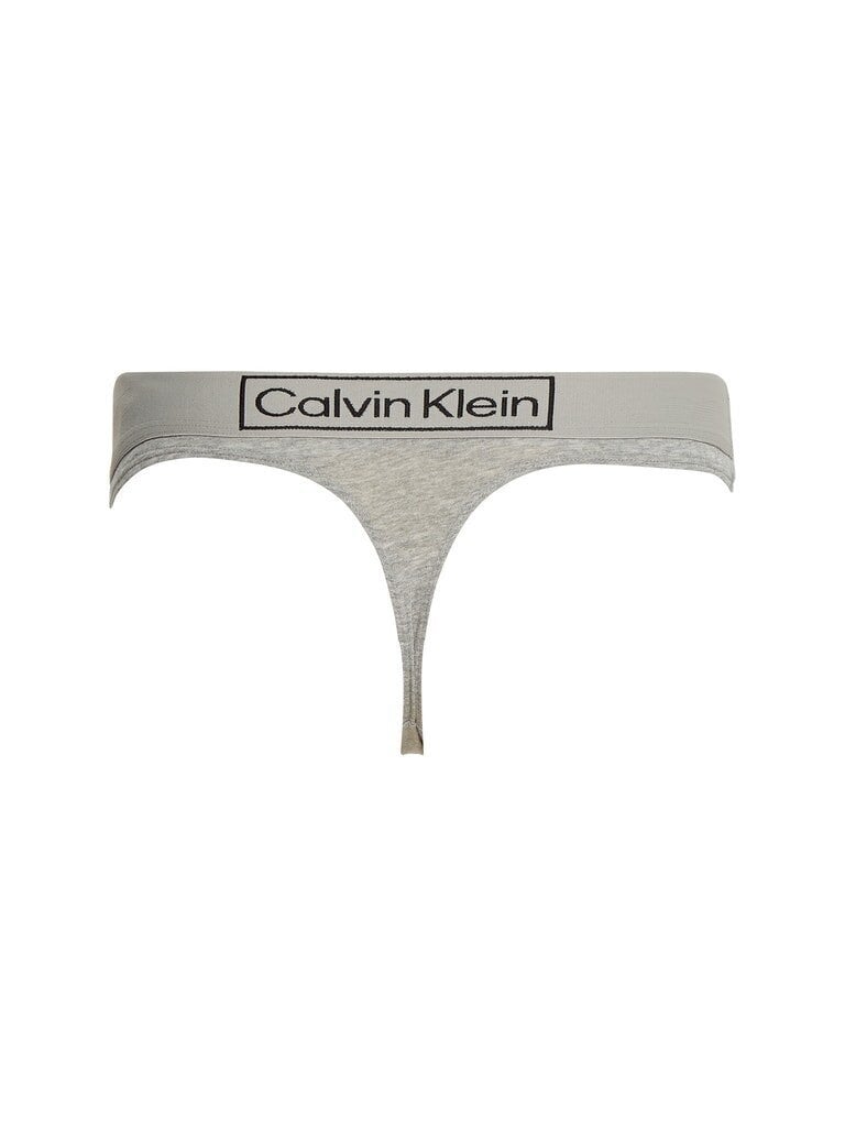 Moteriškos kelnaitės - stringai Calvin Klein THONG, pilkos 000QF6774E P7A 45166 L kaina ir informacija | Kelnaitės | pigu.lt