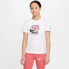 Детский Футболка с коротким рукавом Nike Sportswear Love Белый цена и информация | Футболка для девочек | pigu.lt