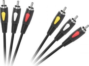 Cabletech KPO4002, RCA, 3 m kaina ir informacija | Kabeliai ir laidai | pigu.lt