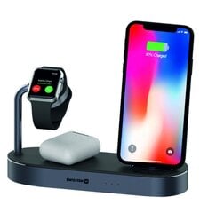 Беспроводная зарядная док-станция Swistten 4in1 MFI Wireless Docking Station 45 Вт / для Apple iPhone / Apple Watch / iPod цена и информация | Зарядные устройства для телефонов | pigu.lt