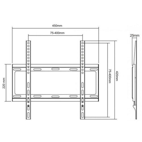 Cabletech UCH0151 26-55” kaina ir informacija | Televizorių laikikliai, tvirtinimai | pigu.lt