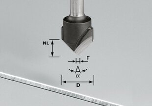 Festool Pirštinės V-formos griovelių frezos HW S8 D18-90°/Alu 491444 kaina ir informacija | Mechaniniai įrankiai | pigu.lt