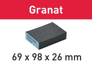 Šlifavimo kempinė Festool Granat 69x98x26 120 GR/6 201082 kaina ir informacija | Mechaniniai įrankiai | pigu.lt