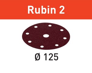 Festool Šlifavimo lapelis Rubin 2 STF D125/8 P220 RU2/10 499108 kaina ir informacija | Šlifuokliai | pigu.lt