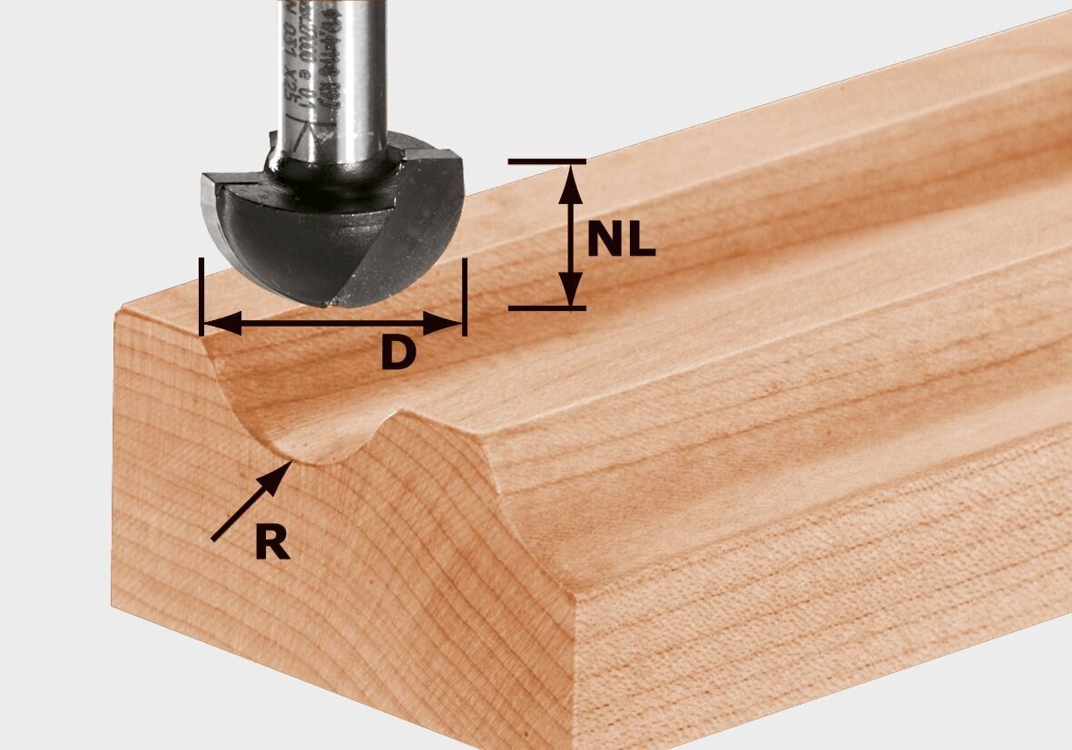 Pirštinė lovelių freza Festool HW S8 R4 490983 цена и информация | Frezos | pigu.lt