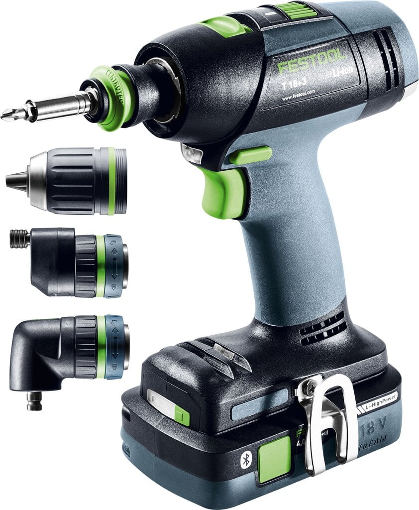 Akumuliatorinis gręžtuvas-suktuvas Festool T 18+3 HPC 4,0 I-Set 576989 цена и информация | Suktuvai, gręžtuvai | pigu.lt