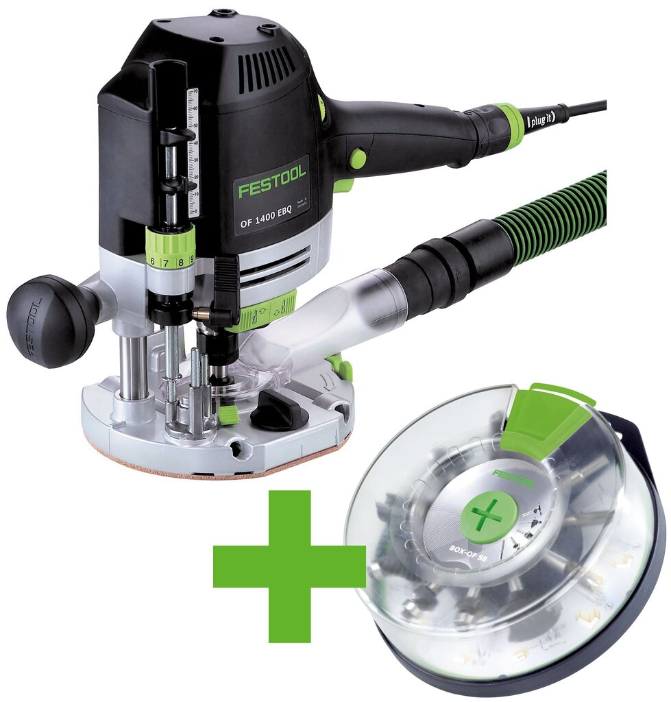 Festool Vertikalus frezeris OF 1400 EBQ-Plus + Box-OF-S 576540 kaina ir informacija | Frezos | pigu.lt