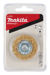 Šepetys Disko formos (žalvariu dengta) 50mm, 1/4" Makita kaina ir informacija | Mechaniniai įrankiai | pigu.lt