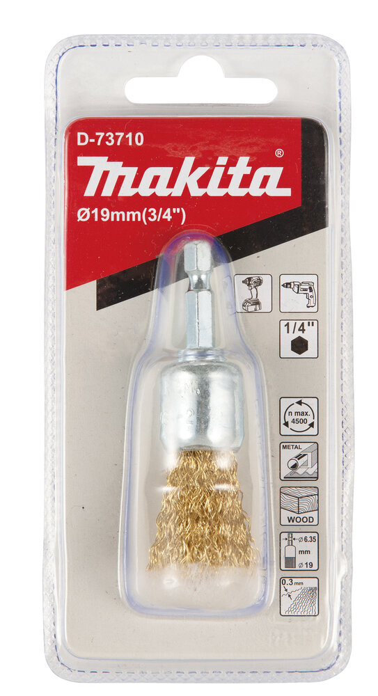Šepetys Kūgio formos (žalvariu dengta) 19mm Makita kaina ir informacija | Mechaniniai įrankiai | pigu.lt