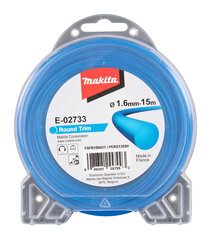 Trimerio valas Makita E-02733, apvalus,1.6mm/15m kaina ir informacija | Sodo technikos dalys | pigu.lt