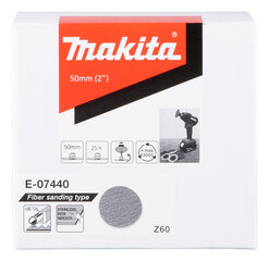 Диски E-07440 Fibro 50 мм, Z60, 25 шт., Makita цена и информация | Шлифовальные машины | pigu.lt