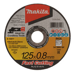 Pjovimo diskas E-10877,125X0.8mm, Z60U-BF, Inox Makita kaina ir informacija | Mechaniniai įrankiai | pigu.lt