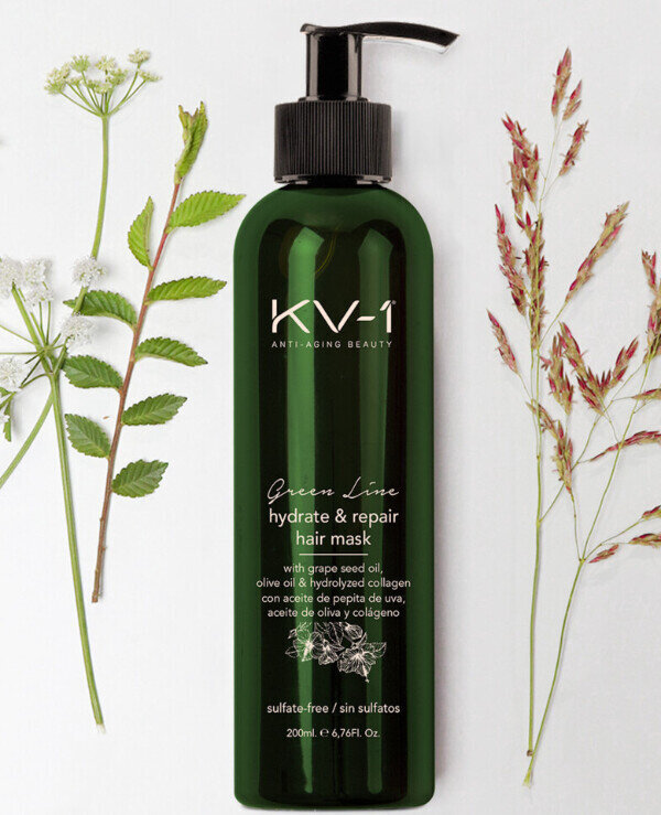 Drėkinamoji ir atkuriamoji plaukų kaukė KV-1 Anti-Aging Beauty Green Line Hydrate & Repair Hair Mask, 200 ml kaina ir informacija | Balzamai, kondicionieriai | pigu.lt