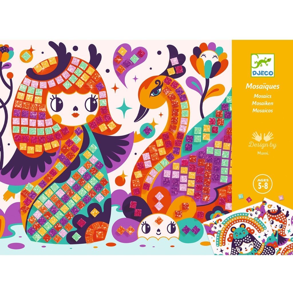 Kūrybinis rinkinys-mozaika - Kokeshi, DJECO DJ08904 kaina ir informacija | Lavinamieji žaislai | pigu.lt