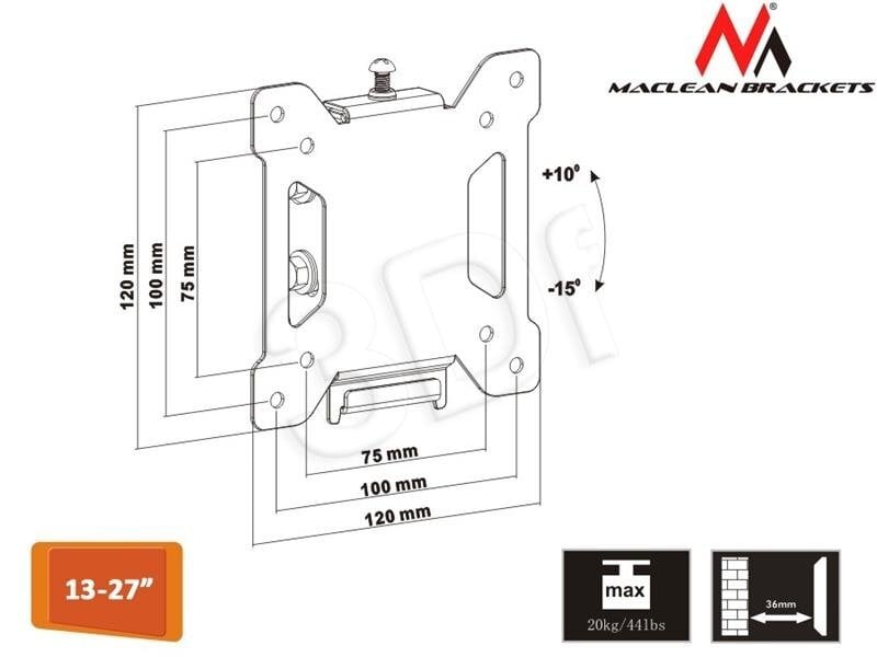 Maclean MC-596 13-23” kaina ir informacija | Televizorių laikikliai, tvirtinimai | pigu.lt