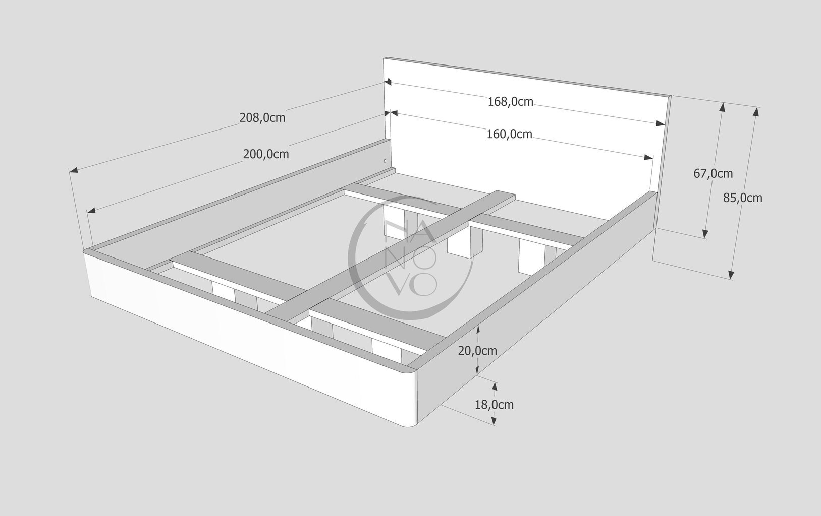 Lova Futuristika 160x200 Natūralios spalvos kaina ir informacija | Lovos | pigu.lt