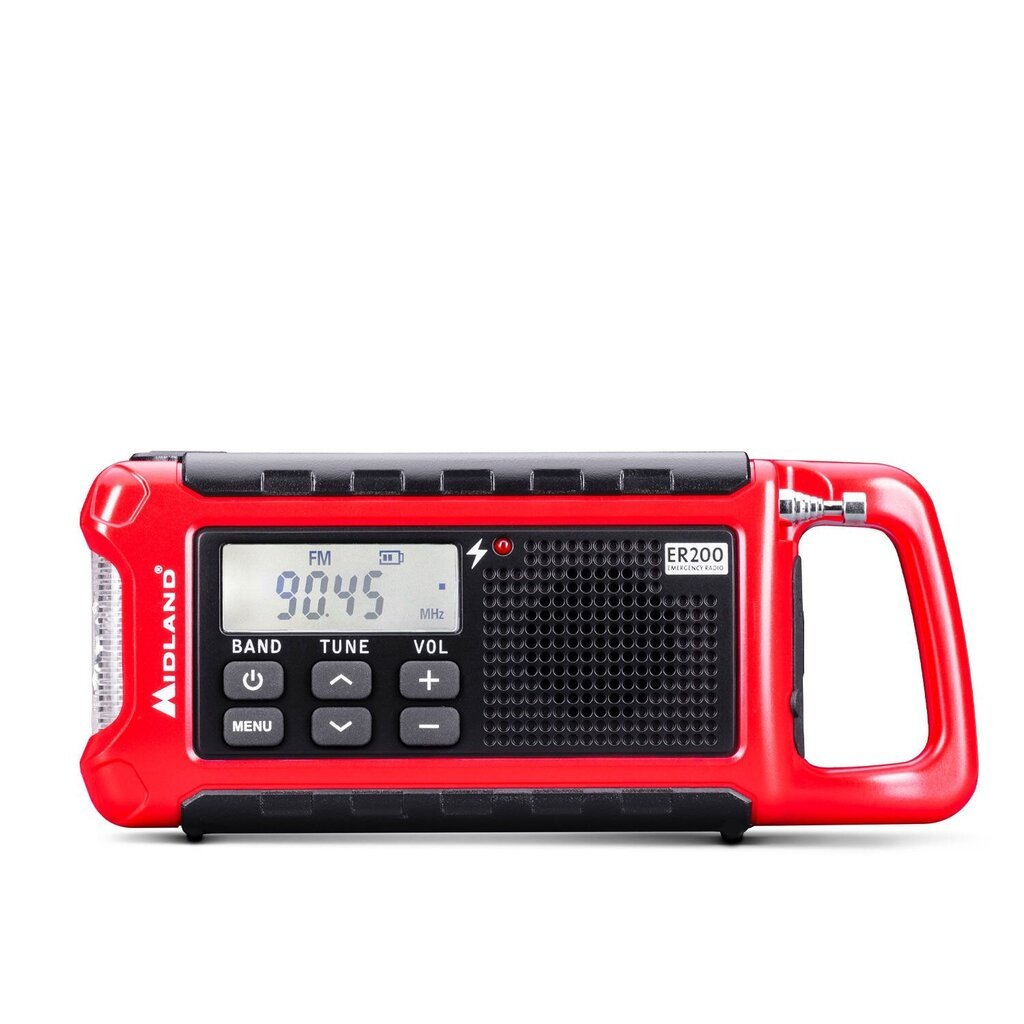 Midland E200 Emergency Solar charger, Dynamo, Powerbank AM/FM Radio kaina ir informacija | Radijo stotelės, racijos | pigu.lt